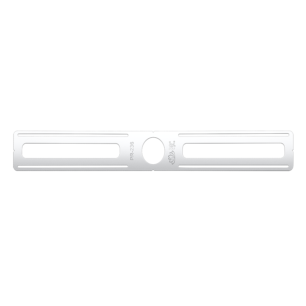 Lotus PR-236 26-inch galvanized-steel Mini Tangra rough-in plate with 2-3/16-inch round opening for L2F-RDI recessed downlight; mounting screws not supplied