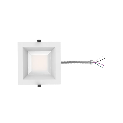 Reno Zeta - 8" Square Commercial Downlight - Selectable Wattage 15/20/25/30/35W - Selectable CCT 2700/3000/3500/4000/5000K - 120-347V - 3-in-1 Dimming | RENO-DL8-MW-DV-MCCT-SQ