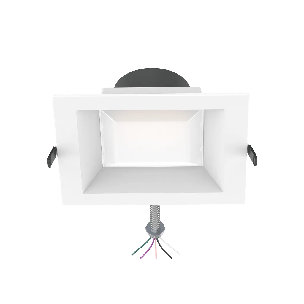 Reno Zeta - 8" Square Commercial Downlight - Selectable Wattage 15/20/25/30/35W - Selectable CCT 2700/3000/3500/4000/5000K - 120-347V - 3-in-1 Dimming | RENO-DL8-MW-DV-MCCT-SQ