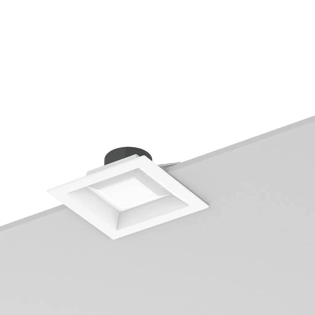 Reno Zeta - 8" Square Commercial Downlight - Selectable Wattage 15/20/25/30/35W - Selectable CCT 2700/3000/3500/4000/5000K - 120-347V - 3-in-1 Dimming | RENO-DL8-MW-DV-MCCT-SQ