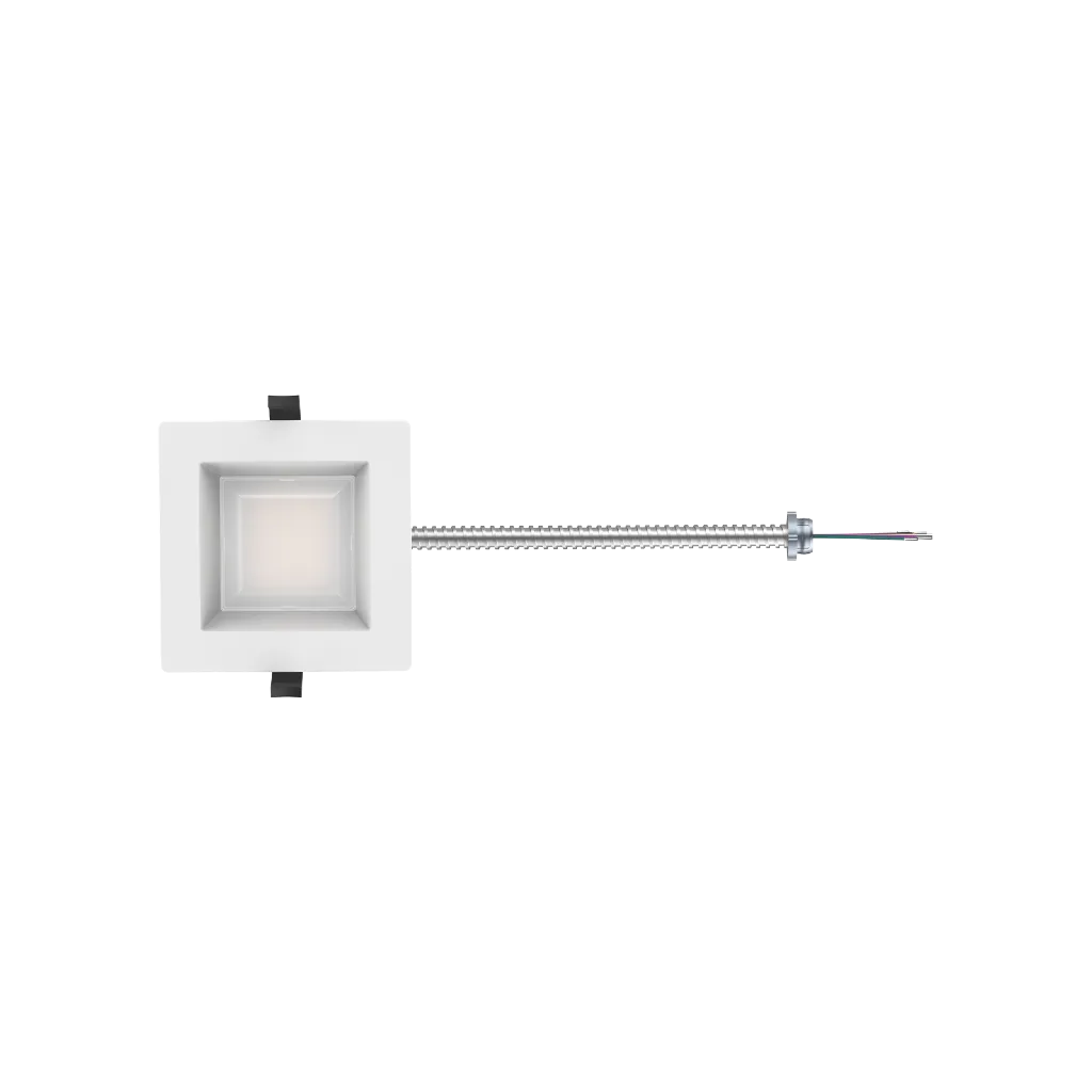 Reno Zeta - 4" Square Commercial Downlight - Selectable Wattage 8/10/14/16W - Selectable CCT 2700/3000/3500/4000/5000K - 120-347V - 3-in-1 Dimming | RENO-DL4-MW-DV-MCCT-SQ