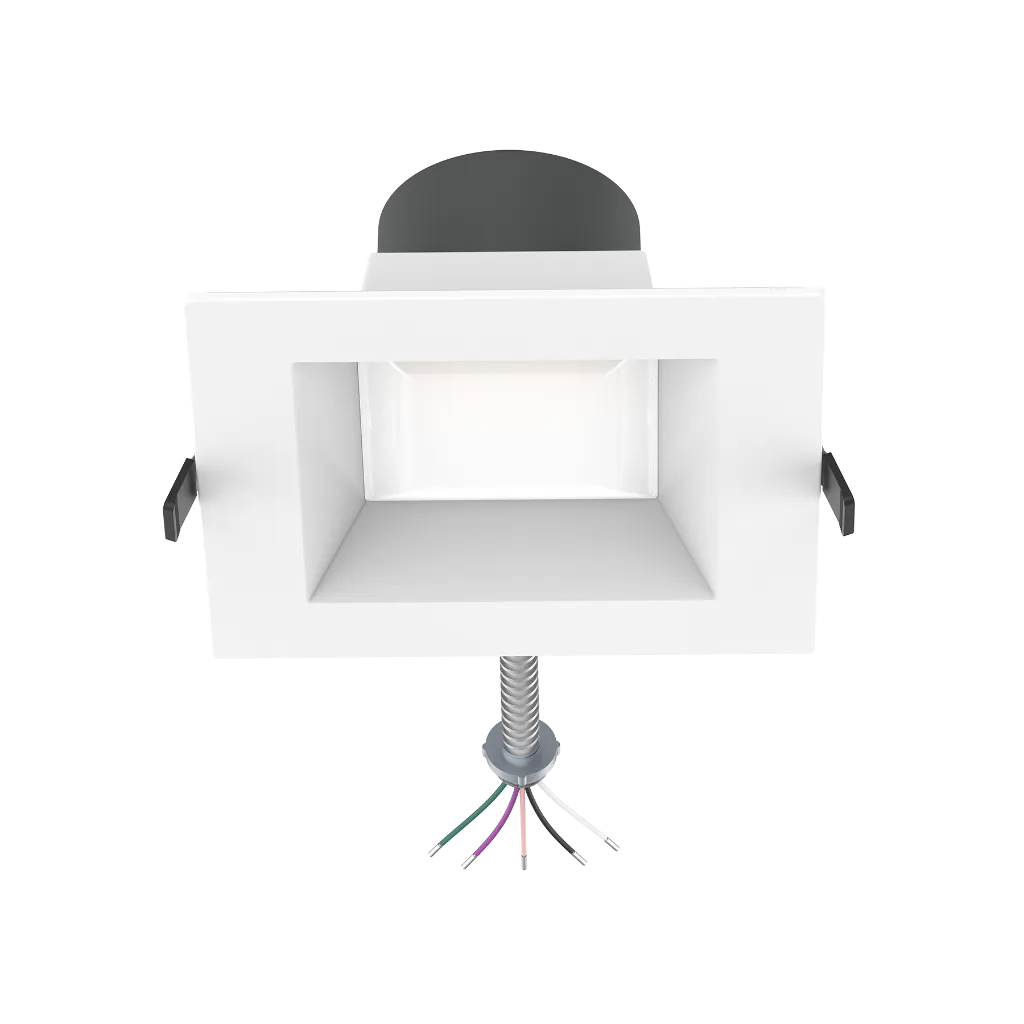 Reno Zeta - 6" Square Commercial Downlight - Selectable Wattage 15/18/22/26/30W - Selectable CCT 2700/3000/3500/4000/5000K - 120-347V - 3-in-1 Dimming | RENO-DL6-MW-DV-MCCT-SQ