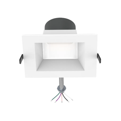 Reno Zeta - 6" Square Commercial Downlight - Selectable Wattage 15/18/22/26/30W - Selectable CCT 2700/3000/3500/4000/5000K - 120-347V - 3-in-1 Dimming | RENO-DL6-MW-DV-MCCT-SQ