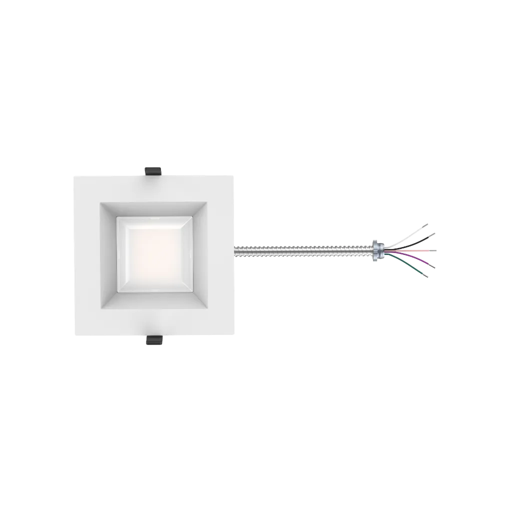 Reno Zeta - 6" Square Commercial Downlight - Selectable Wattage 15/18/22/26/30W - Selectable CCT 2700/3000/3500/4000/5000K - 120-347V - 3-in-1 Dimming | RENO-DL6-MW-DV-MCCT-SQ
