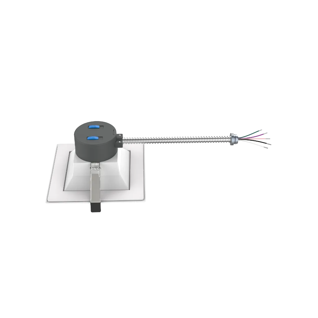 Reno Zeta - 6" Square Commercial Downlight - Selectable Wattage 15/18/22/26/30W - Selectable CCT 2700/3000/3500/4000/5000K - 120-347V - 3-in-1 Dimming | RENO-DL6-MW-DV-MCCT-SQ