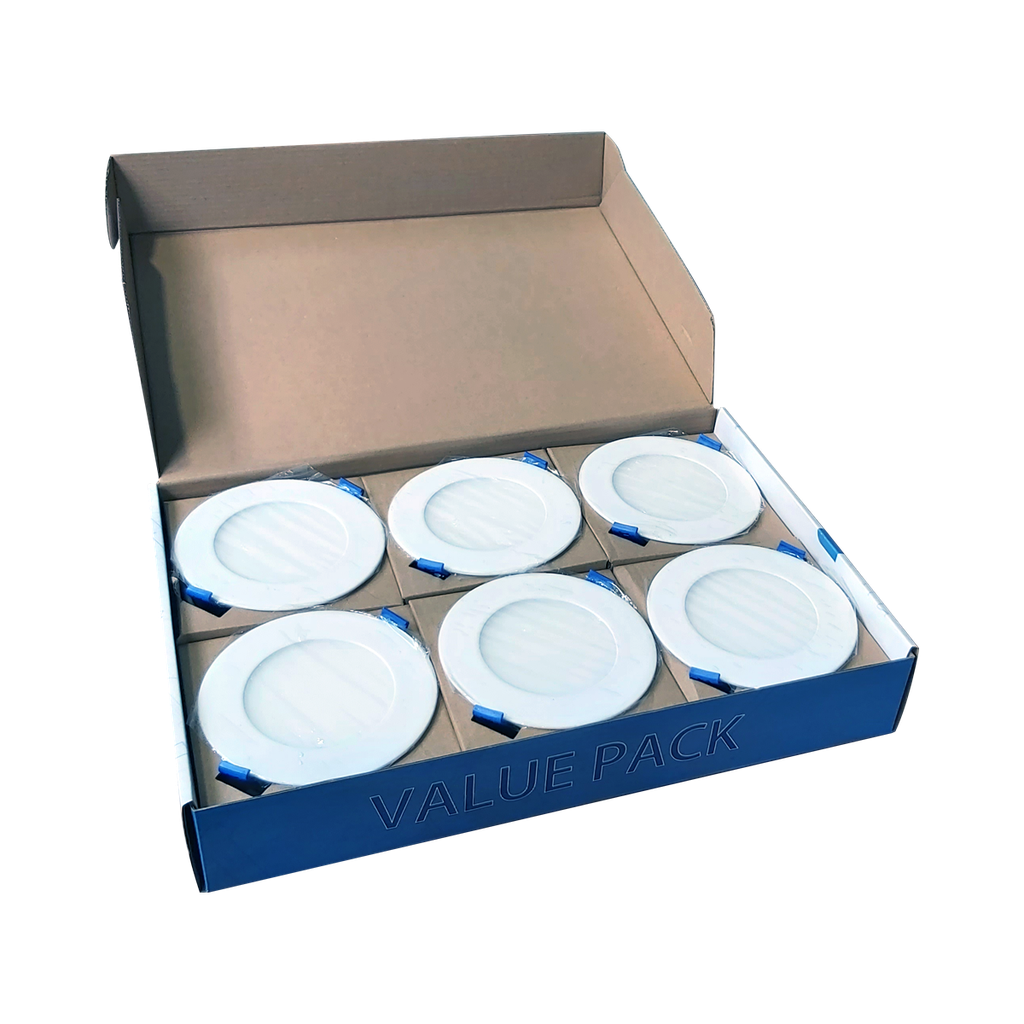 Value Pack: 4" Slim Recessed Downlight | RENO-4-S12W-MCCT-WH-6P