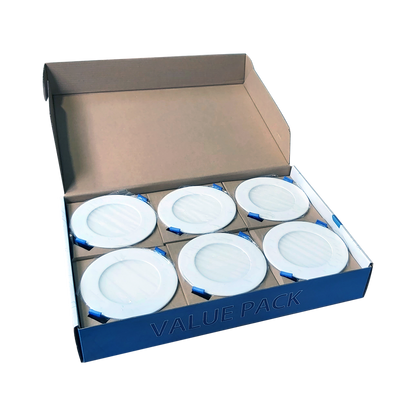 Value Pack: 4" Slim Recessed Downlight | RENO-4-S12W-MCCT-WH-6P