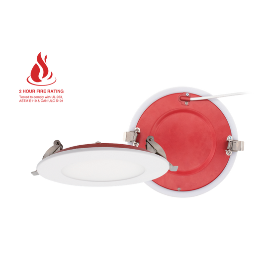 6" Round Fire-Rated Slim Recessed Downlight | RENO-6-S15W-MCCT-WH-FR
