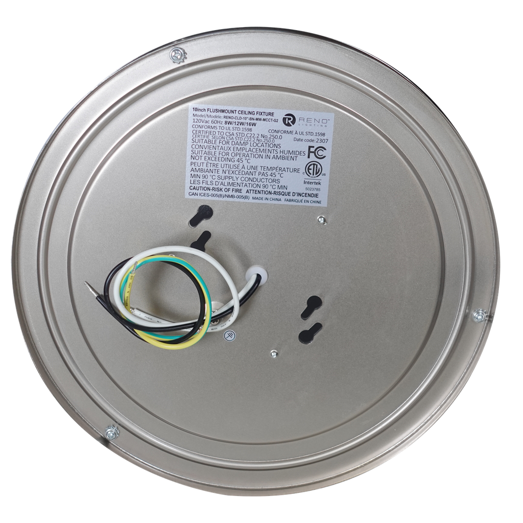 10" Slim Double Ring Ceiling Fixture | RENO-CLD-10"-BN-MW-MCCT-G2