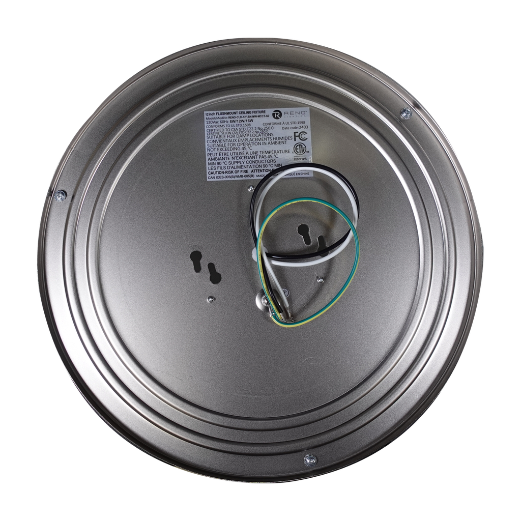 12" Slim Double Ring Ceiling Fixture | RENO-CLD-12"-BN-MW-MCCT-G2