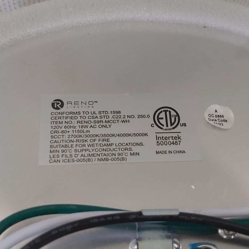 9" Slim Surface Round | RENO-S9R-MCCT-WH 18W