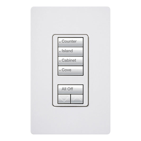 Lutron RadioRA 2 Wall-mount Designer Keypads (4 Scene with Raise/Lower Keypad) | RRD-W4S-XX