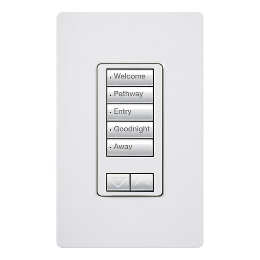 Lutron RadioRA 2 Wall-mount Designer Keypads (5-button keypad with raise/lower) | RRD-W5BRL-XX
