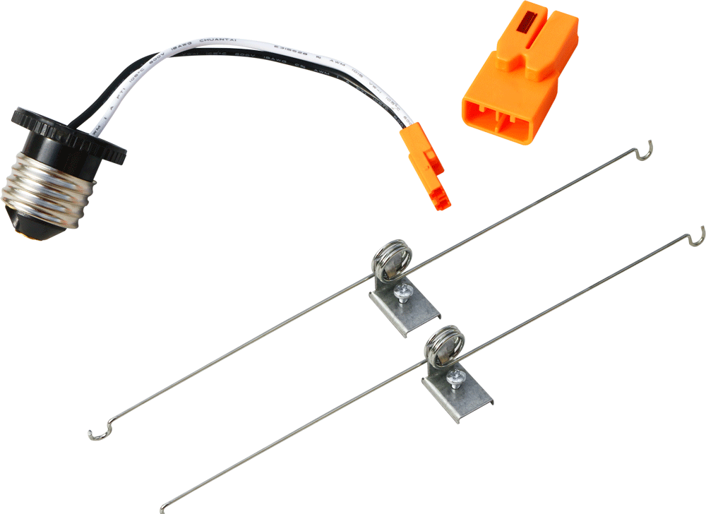 Product Display Visual of the SKU: RETROFIT KIT for Marketing of theLotus Retrofit Kit for ADS7R9 - E26 Adapter & Spring Clips | RETROFIT-KIT