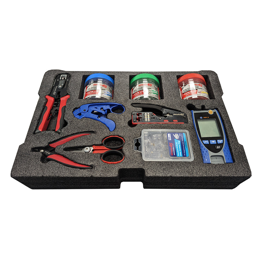 Simply45 PROSeries Milwaukee Packout RJ45 Kit — Foam Inserts Only (No Case) | S45-PSKMP1NC