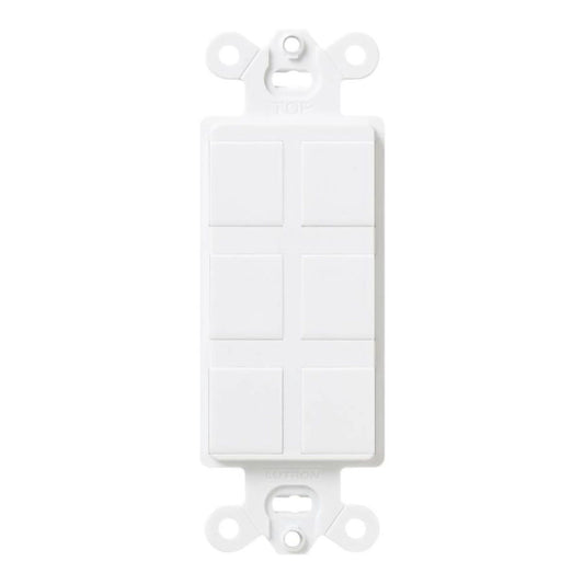 Lutron Claro 6-Port Frame, Field Customizable, Fits Decorator-Style Wall Plates, SC-6PF-SW, Snow White