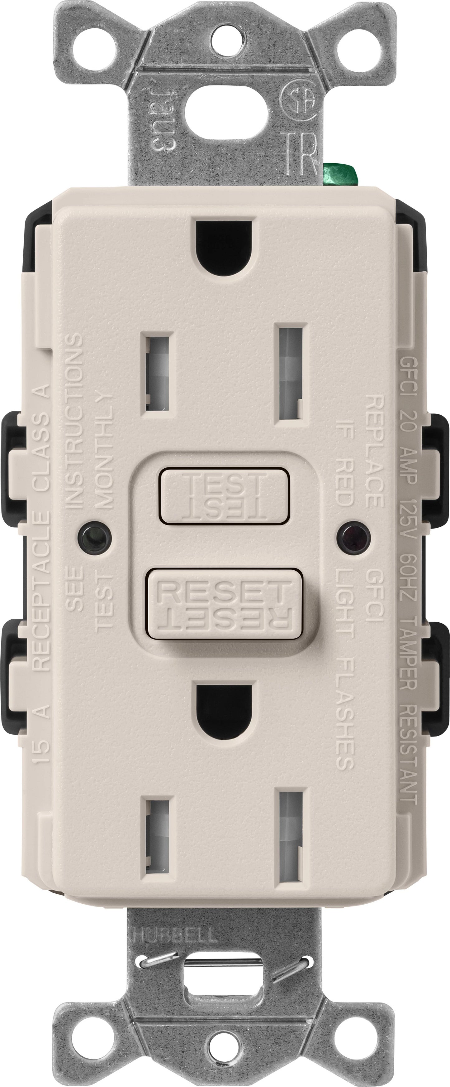 Lutron Tamper-Resistant Self Testing GFCI Receptacles - Satin Color 15A 125V | SCR-15-GFST-XX