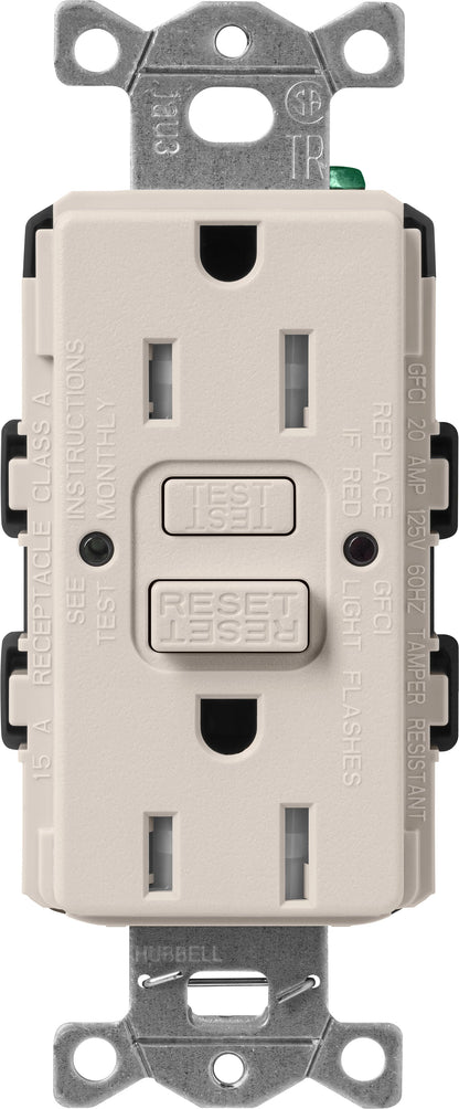 Lutron Tamper-Resistant Self Testing GFCI Receptacles - Satin Color 15A 125V | SCR-15-GFST-XX