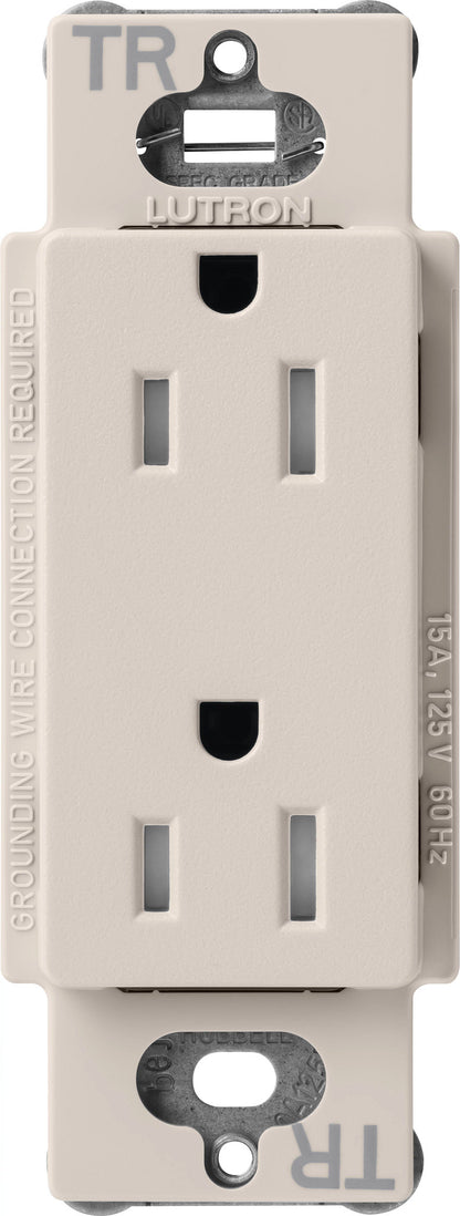 Lutron Tamper-Resistant Receptacles - Satin Color 15A 125V | SCRS-15-TR-XX