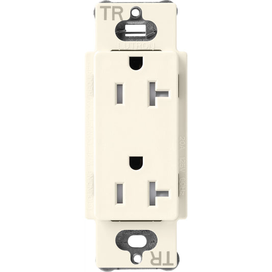 Lutron Claro Tamper-Resistant Duplex Receptacle, 20 Amp, Biscuit