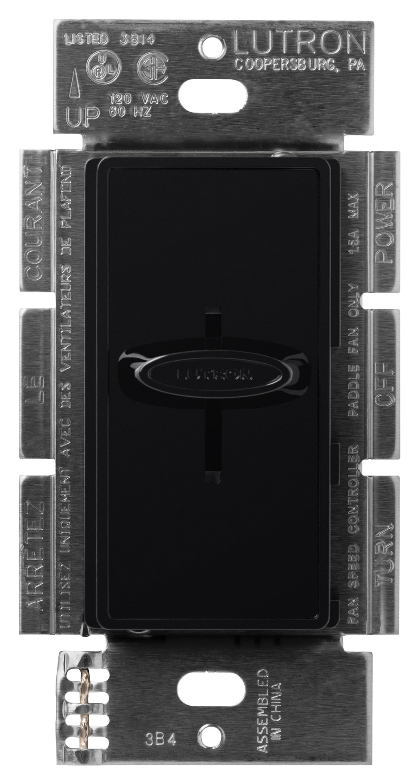 Lutron Skylark Quiet 3-Speed Fan Control 1.5A 120V - Single-Pole/3-Way | SFSQ-F