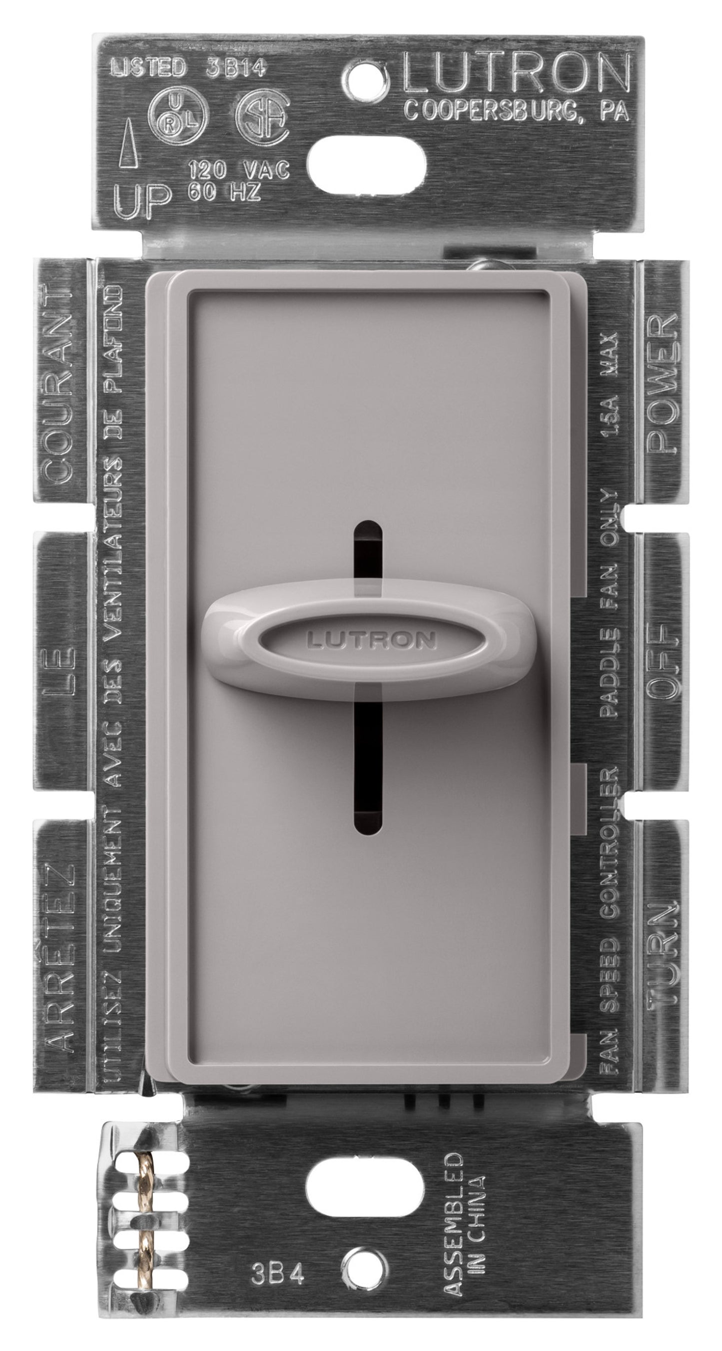 Lutron Skylark Quiet 3-Speed Fan Control 1.5A 120V - Single-Pole/3-Way | SFSQ-F