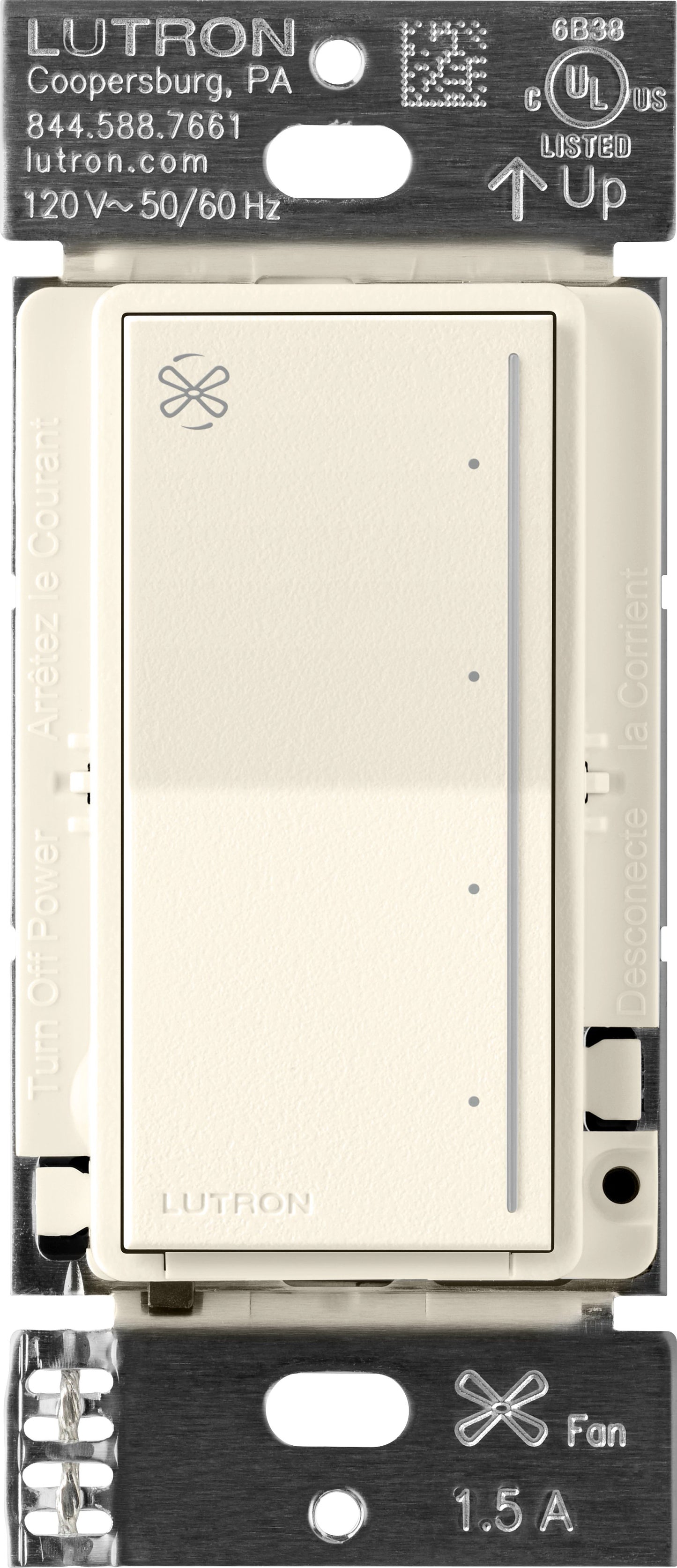 Lutron Sunnata Touch Fan Control, 4-Speed - Single Pole, Neutral Required | ST-FSQ-N