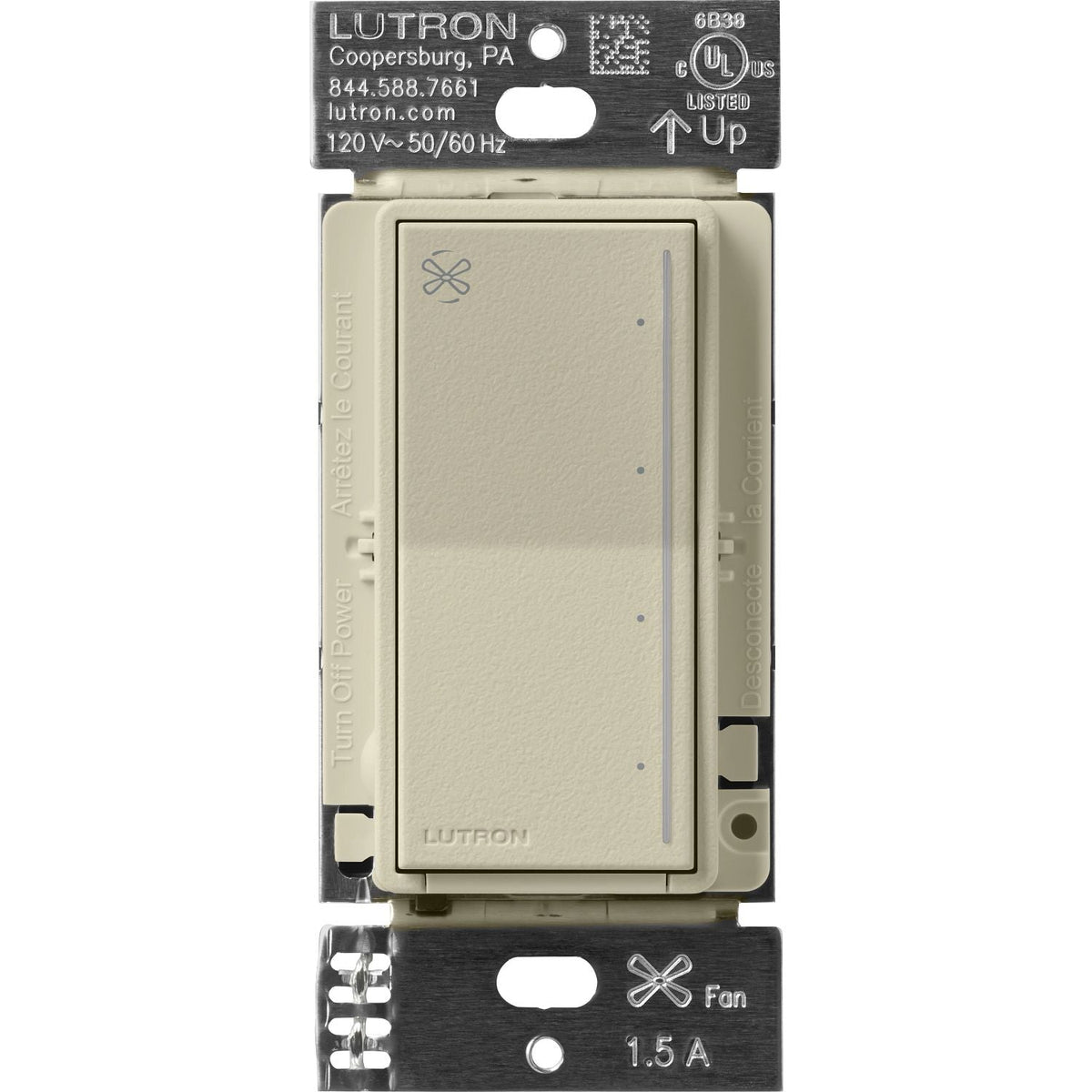 Lutron Sunnata Touch Fan Control, 4-Speed - Single Pole, Neutral Required | ST-FSQ-N