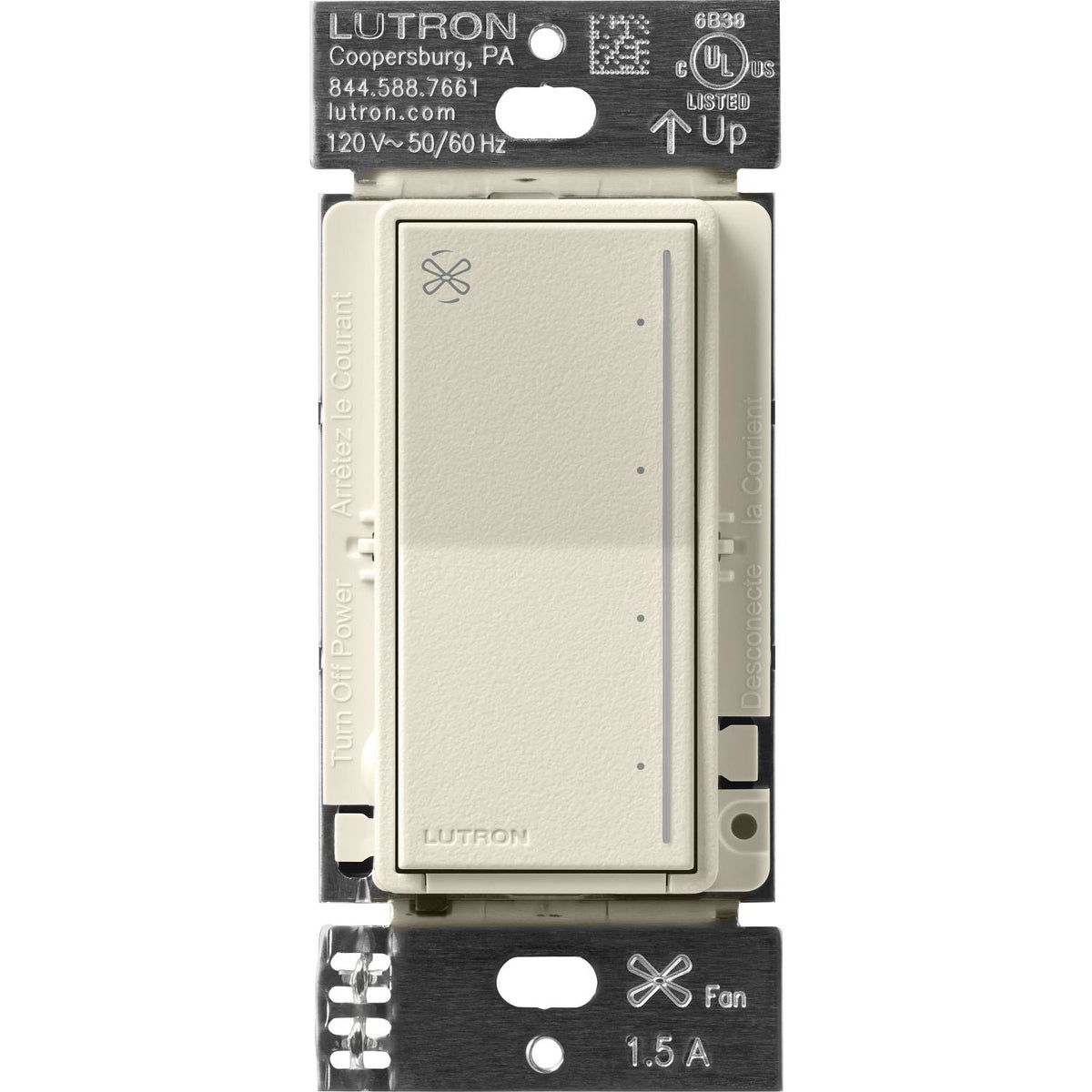Lutron Sunnata Touch Fan Control, 4-Speed - Single Pole, Neutral Required | ST-FSQ-N