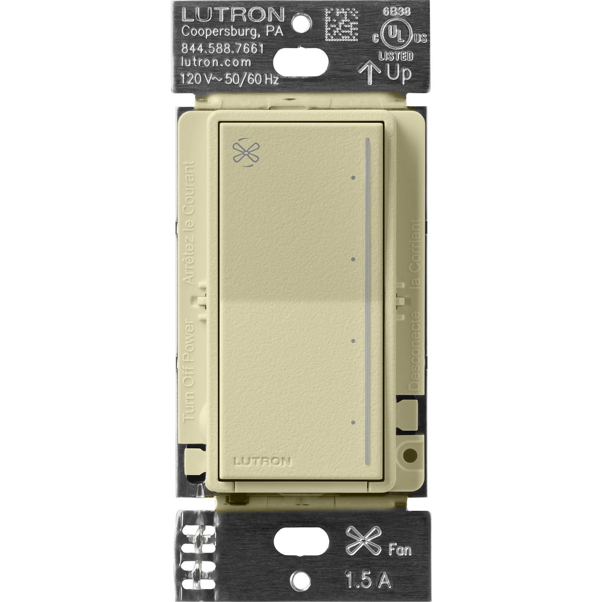 Lutron Sunnata Touch Fan Control, 4-Speed - Single Pole, Neutral Required | ST-FSQ-N