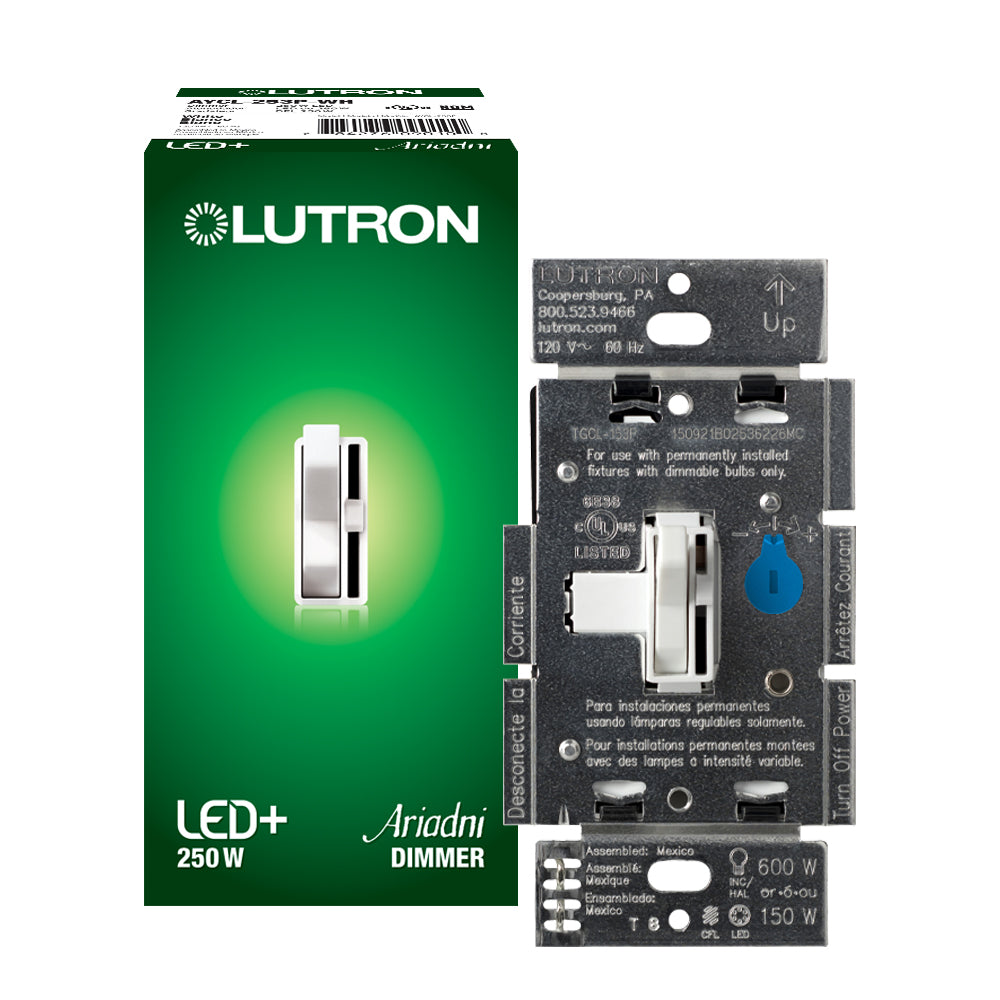 Lutron Ariadni LED+ Dimmer Switch 250W LED / 600W Inc/Hal - Single-Pole/3-Way | AYCL-253P
