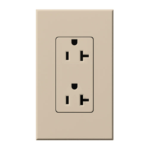 Lutron Nova T Architectural 20A Tamper-Resistant Duplex Receptacle (Wall Plate Included) | NTR-20-TR