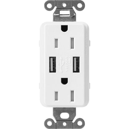 Lutron Tamper-Resistant USB Receptacles - Satin Color 15A 125V | SCR-15-UBTR-XX