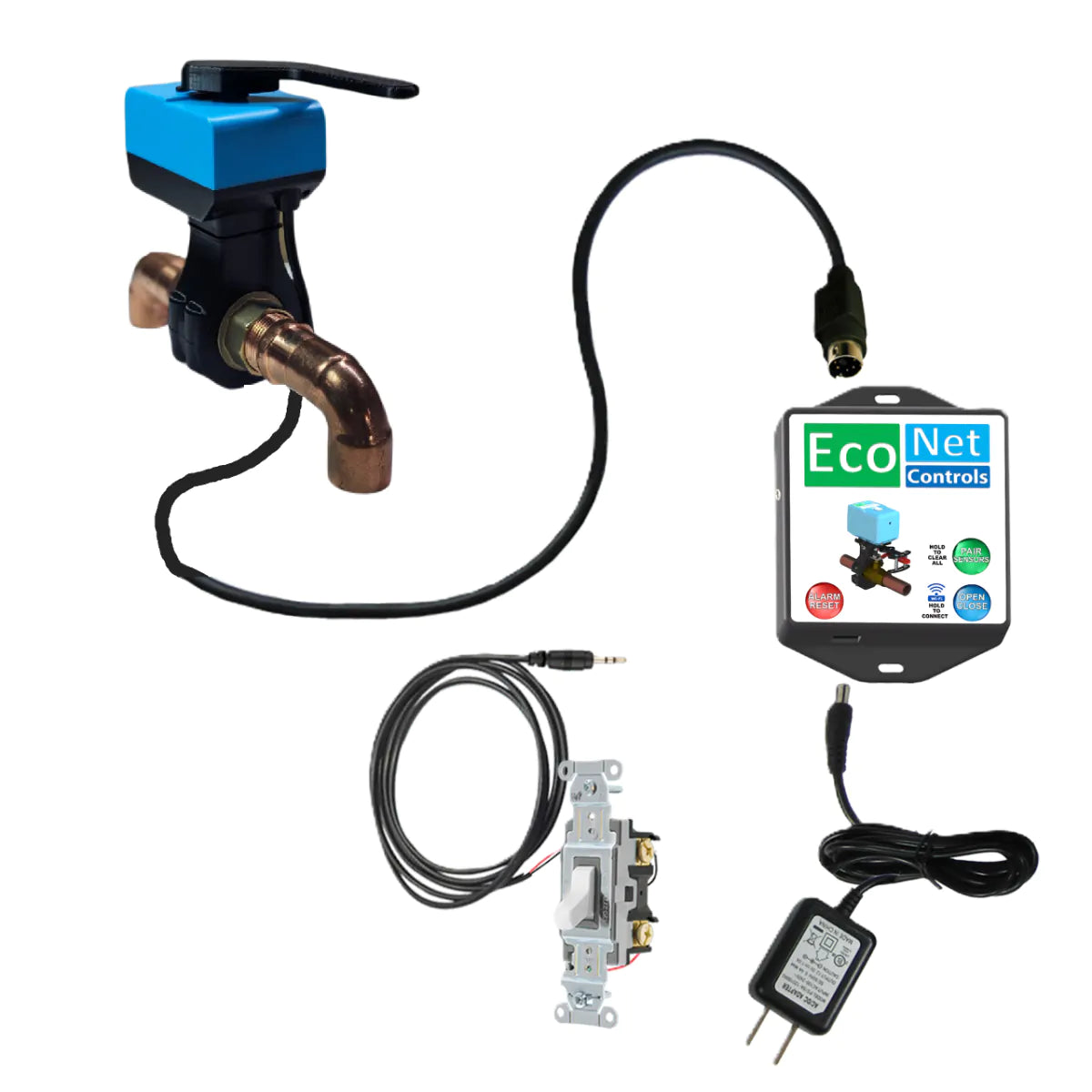 EcoNet Bulldog-IV Integrated 1" Relay Contact Water Shutoff Valve (Hardwired) | EVC300-IV-RC-JW-HC2LXL