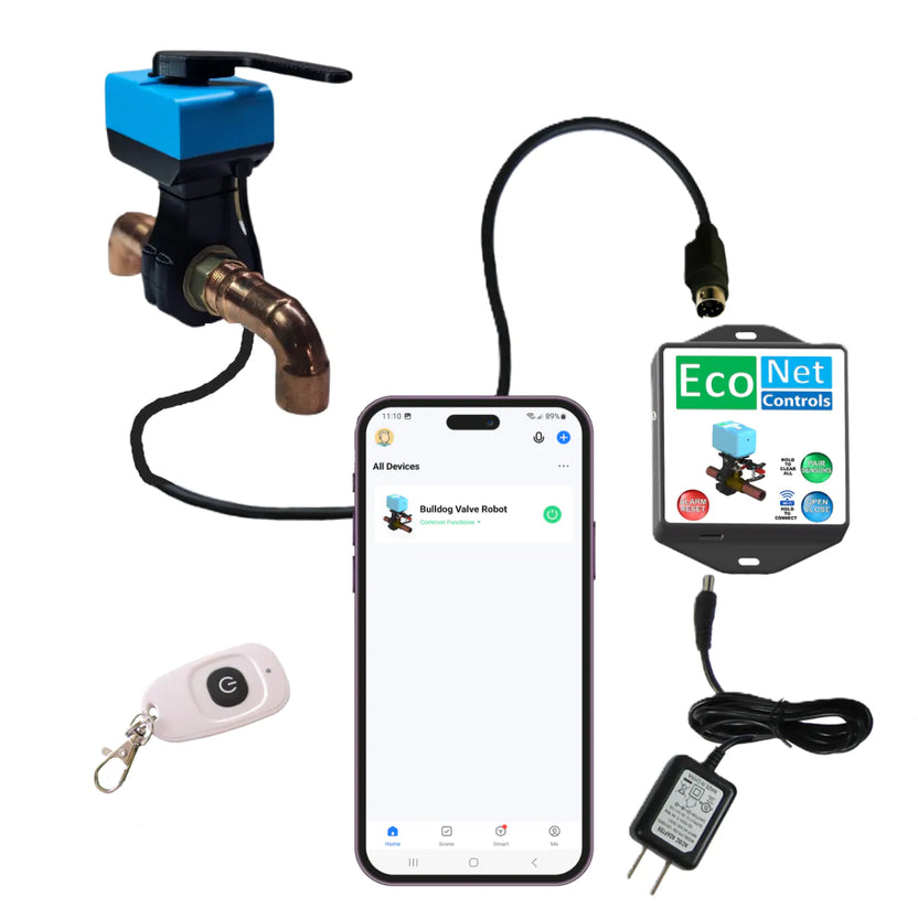 EcoNet Bulldog-IV Integrated 1" Wi-Fi Smart Water Shutoff Valve (Base Unit) | EVC300-IV-WIFI