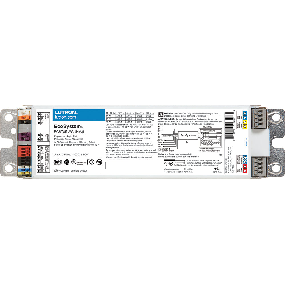 Lutron EcoSystem Digital Ballast 5-Input Dimming | EC5T5 & EC5T8