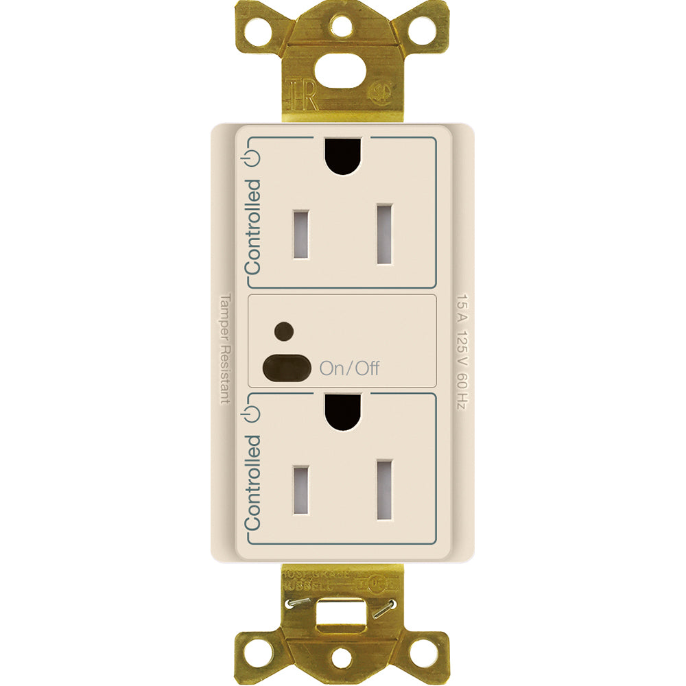 Lutron Vive Wireless Receptacle 15A Dual-Switching Duplex Tamper-Resistant | CAR2S-15-DTR