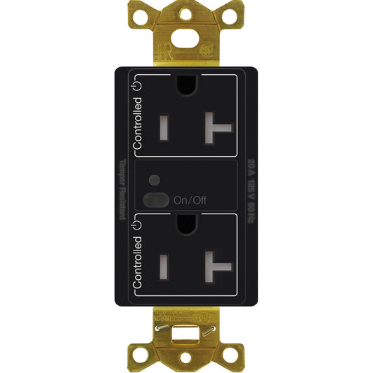 Lutron Vive Wireless Receptacle 20A Dual-Switching Duplex Tamper-Resistant | CAR2S-20-DTR