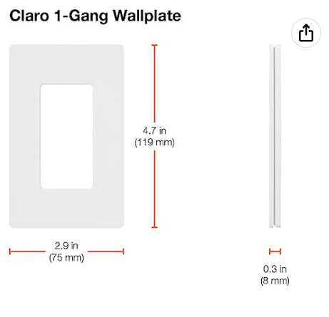 Claro 1-Gang Wallplate (White) | CW-1