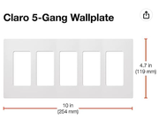 Claro 5-Gang Wallplate (White) | CW-5-WH