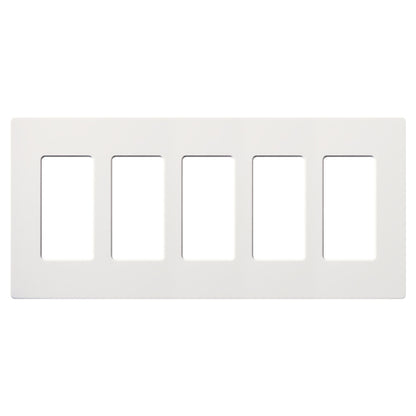 Product Display Visual of the SKU: CW-5-WH for Marketing of theLutron Claro 5-Gang Wallplate | CW-5-XX