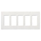 Product Display Visual of the SKU: CW-5-WH for Marketing of theLutron Claro 5-Gang Wallplate | CW-5-XX