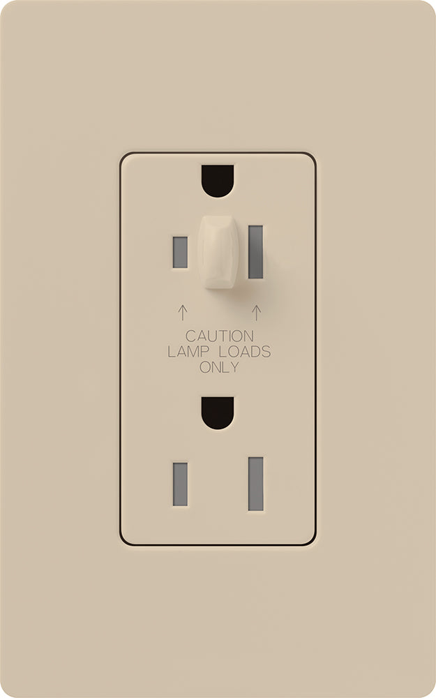 Lutron Nova T 15A Half-Dimming Tamper-Resistant Receptacle Architectural | NTR-15-HDTR