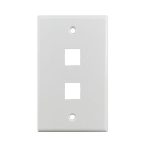 2-Port Keystone Wall Plate - White, 10-Pack | For Cat5e/Cat6/Cat6A Jacks | JKWP2-WH
