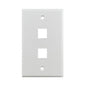 2-Port Keystone Wall Plate - White, 10-Pack | For Cat5e/Cat6/Cat6A Jacks | JKWP2-WH