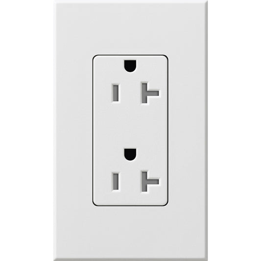 Lutron Nova T Duplex 20A Receptacle 125V- Architectural Matte Finish | NTR-20