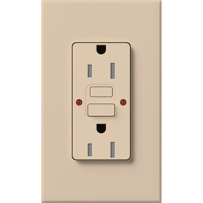 Lutron Nova T 15A Self-Testing GFCI Receptacle 120V Architectural Matte | NTR-15-GFST