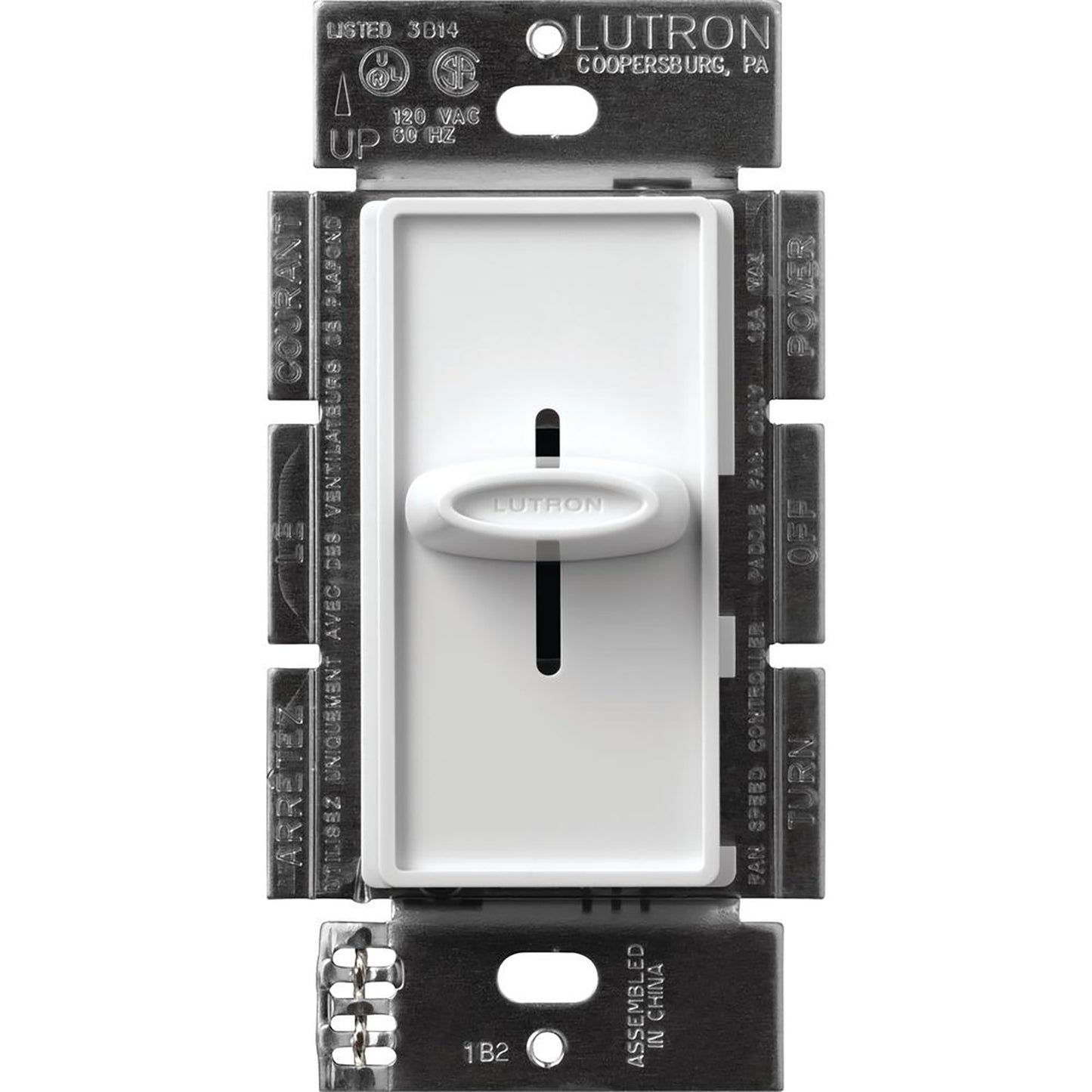 Lutron Skylark Quiet 3-Speed Fan Control 1.5A 120V - Single-Pole/3-Way | SFSQ-F