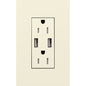 Lutron New Architectural 15A Tamper-Resistant USB-A Duplex Receptacle, Self-Testing, Wall Plate Included, Matte Finish |  NTR-15-UBTR
