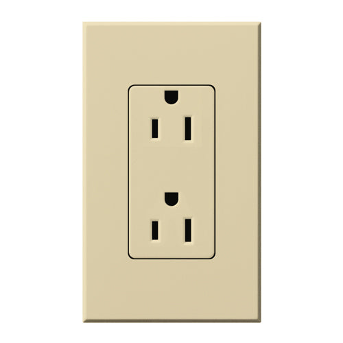 Lutron Nova T Architectural 15A Tamper-Resistant Duplex Receptacle (Wall Plate Included) | NTR-15-TR